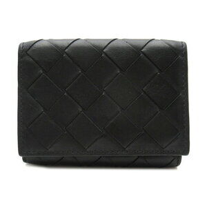 Bottega Veneta double hook wallet leather black
